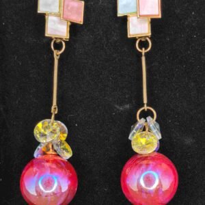 Colourful star shaped stus and large ,pink earings for women-পার্টি, বিয়ে ও উৎসবে স্টাইল বাড়ানোর মহিলাদের কালারফুল স্টার স্টাড ও লার্জ পিঙ্ক ইয়াররিংস