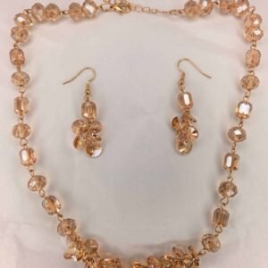 Glass bead mala and earring set-পার্টি, বিয়ে ও উৎসবে স্টাইল ও elegance বাড়ানোর জন্য