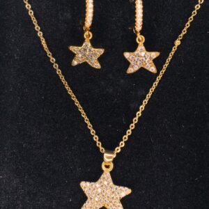 Gold-plated 2pieces necklace set for women-গোল্ড-প্লেটেড ২-পিস নেকলেস সেট মহিলাদের স্টাইল, আভিজাত্য জন্য খুব জনপ্রিয়