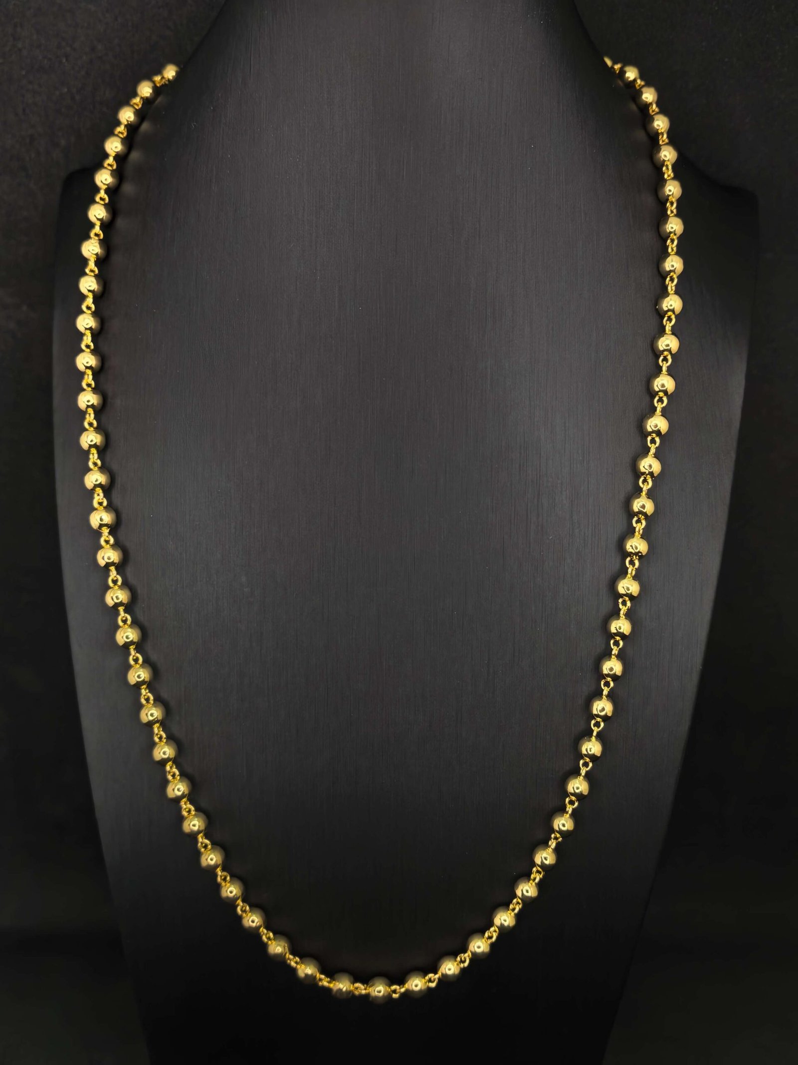 Gold-toned beads chain-মহিলাদের গোল্ড-টোন বীডস চেইন নেকলেস, পার্টি ও বিয়েতে স্টাইলের জন্য