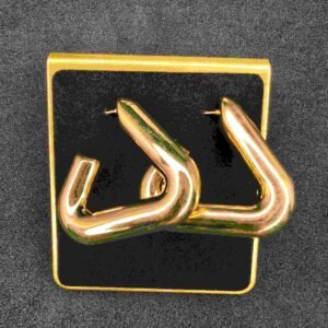 Gold toned traingle hoop earings-গোল্ড-টোন ট্রায়াঙ্গেল হুপ ইয়াররিংস, পার্টি ও বিয়েতে স্টাইল বাড়ানোর জন্য