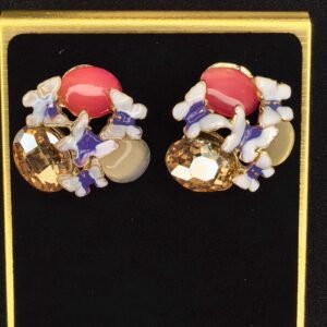 Multicolour stone of butterfly shape earings for women-মহিলাদের পার্টি, বিয়ে ও উৎসবের জন্য মাল্টিকালার স্টোন বাটারফ্লাই শেপ ইয়াররিংস