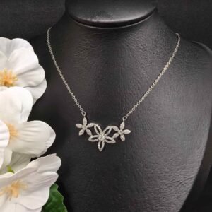 One pieces sliver stone necklace for women-মহিলাদের জন্য এক-পিস সিলভার স্টোন নেকলেস, পার্টি, বিয়ে ও উৎসবের জন্য