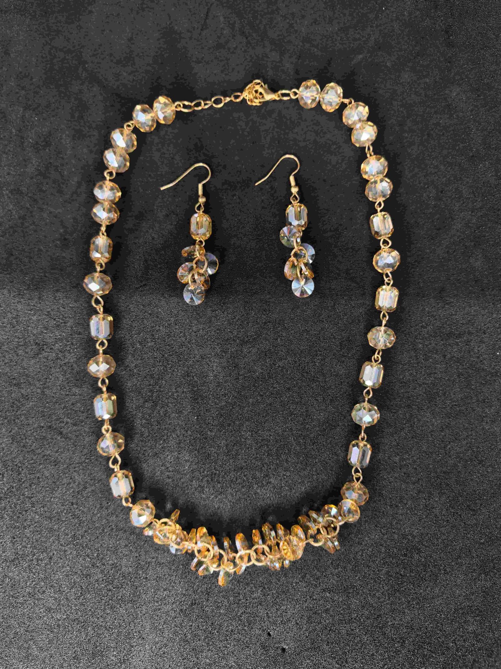 Pink and Clear Glass Beaded Fashion Mala | মহিলাদের পিংক ও ক্লিয়ার গ্লাস বীডেড মালা সেট পার্টি ও উৎসবের জন্য - Image 4