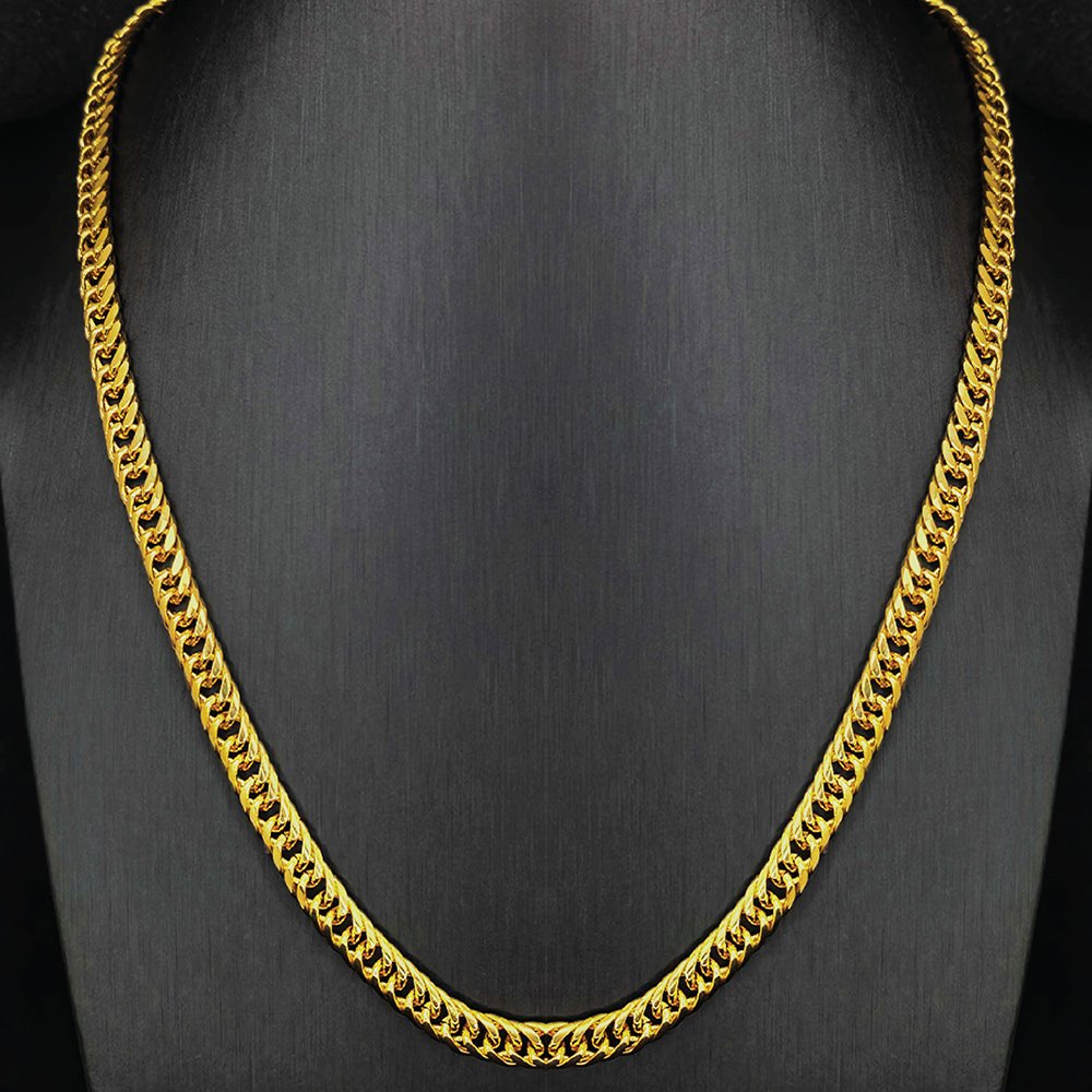 Gold-toned Cuban link chain-মহিলাদের গোল্ড-টোন কিউবান লিঙ্ক চেইন, পার্টি ও বিয়েতে স্টাইলের জন্য