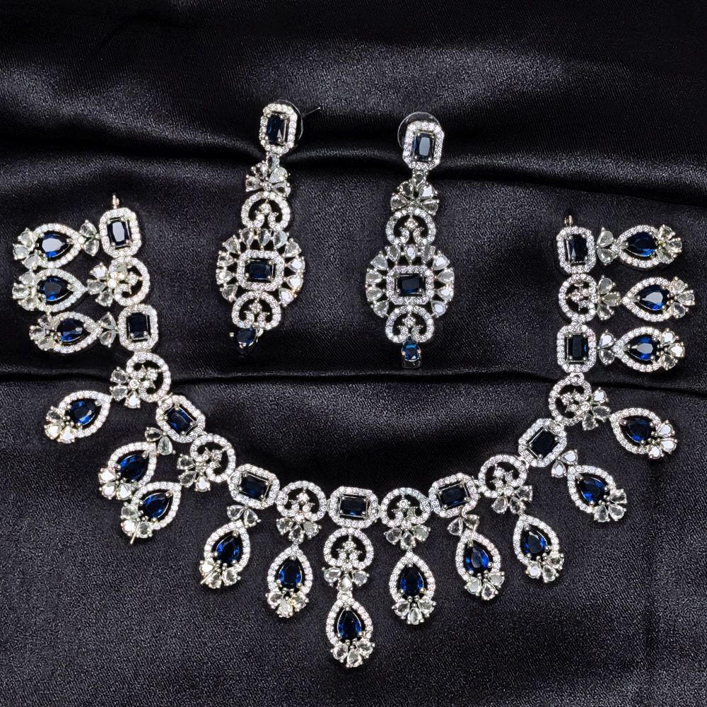 2 Pieces Diamond Cut Necklace Set for Women | মহিলাদের পার্টি, ফ্যাশন ও বিয়ের জন্য স্টাইলিশ ডায়মন্ড কাট নেকলেস সেট - Image 8