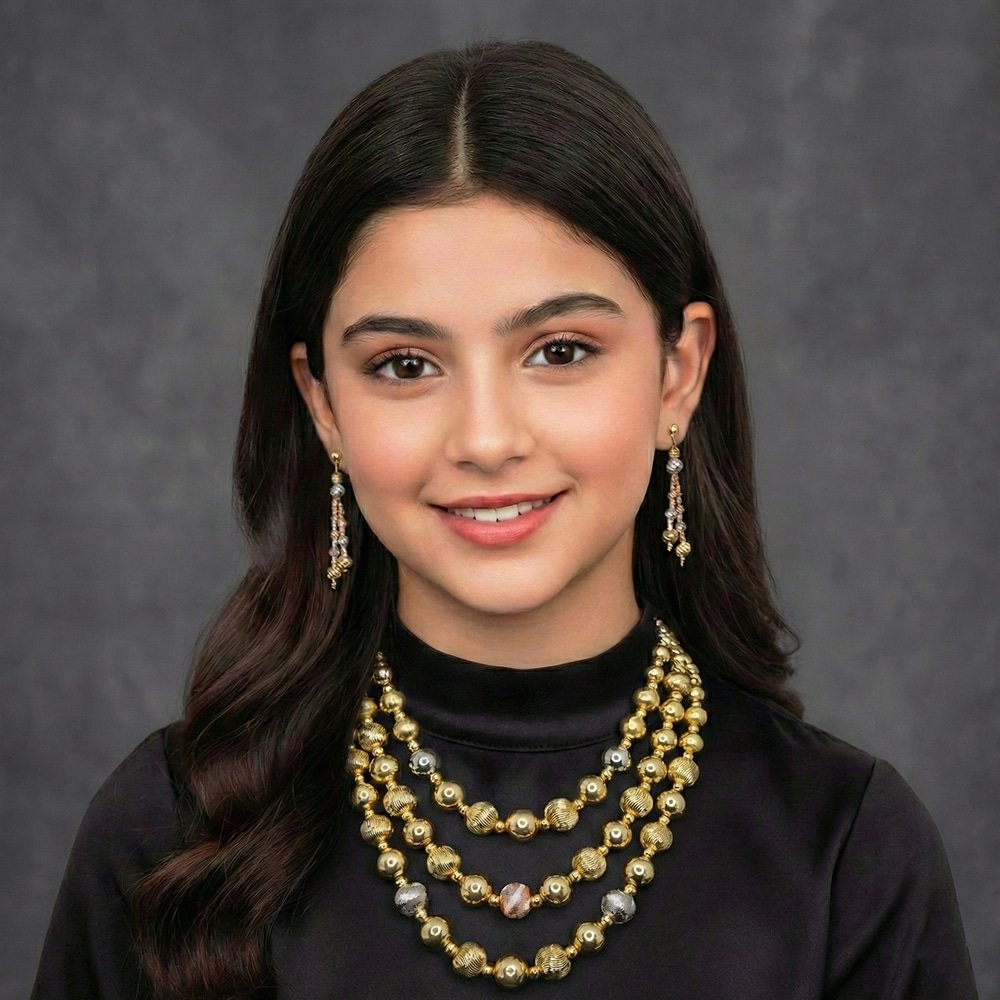 Gold Plated 3 Layer Necklace Chain with Golden Ball – মহিলাদের জন্য স্টাইলিশ গোল্ড প্লেটেড ৩ লেয়ার চেইন নেকলেস - Image 3