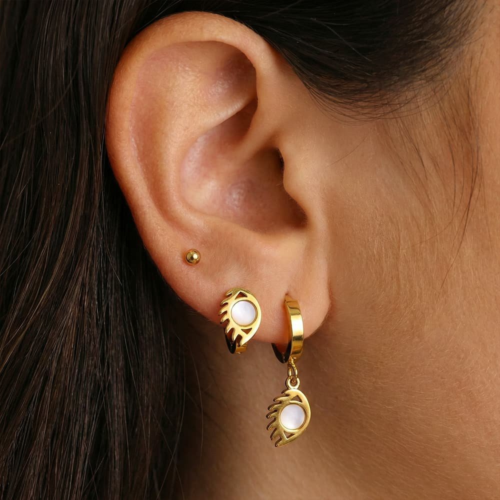 gold plated 3 set earrings combo