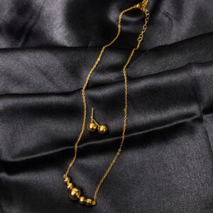 Gold Plated Ball Pendant Chain Necklace – মহিলাদের জন্য স্টাইলিশ গোল্ড প্লেটেড বল পেন্ডেন্ট চেইন নেকলেস