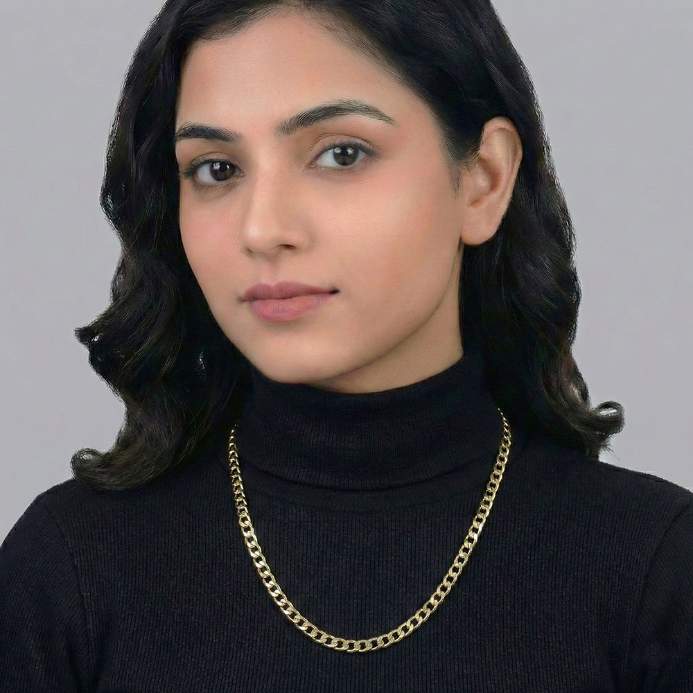 Gold plated chain | ছেলে ও মেয়েদের জন্য স্টাইলিশ গোল্ডেন চেইন নেকলেস - Image 3