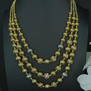 Gold Plated Chain Necklace with Ball – মহিলাদের জন্য স্টাইলিশ গোল্ড প্লেটেড বল পেন্ডেন্ট চেইন নেকলেস