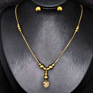 Gold Plated Necklace with Bead and Disc Details – মহিলাদের পার্টি, ফ্যাশন ও traditional look-এর জন্য elegant jewelry set