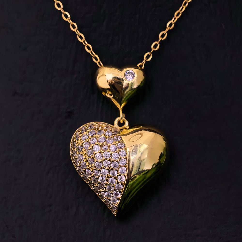 Stainless Steel With Gold Plated Heart Locket Urn Necklace – মহিলাদের জন্য প্রিমিয়াম হার্ট লকেট নেকলেস কালেকশন - Image 3