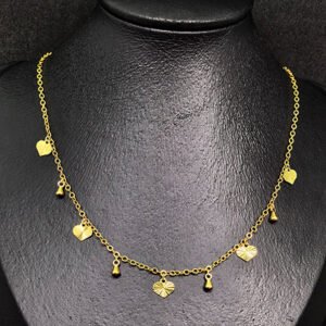 Gold plated stainless steel with love shape