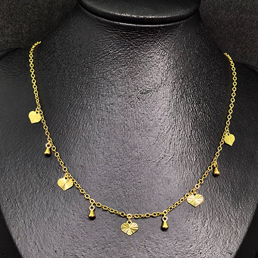 Gold plated stainless steel with love shape – মহিলাদের জন্য প্রিমিয়াম স্টেইনলেস স্টিল লাভ নেকলেস