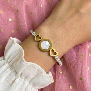 gold toned stainless steel bracelet for women