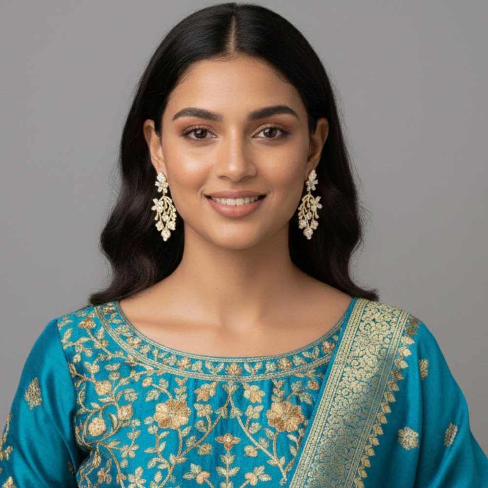 Flower Shaped Zirconia Earrings – মহিলাদের পার্টি, ফ্যাশন ও বিয়ের জন্য স্টাইলিশ জিরকোনিয়া স্টোন ফ্লাওয়ার ইয়াররিং