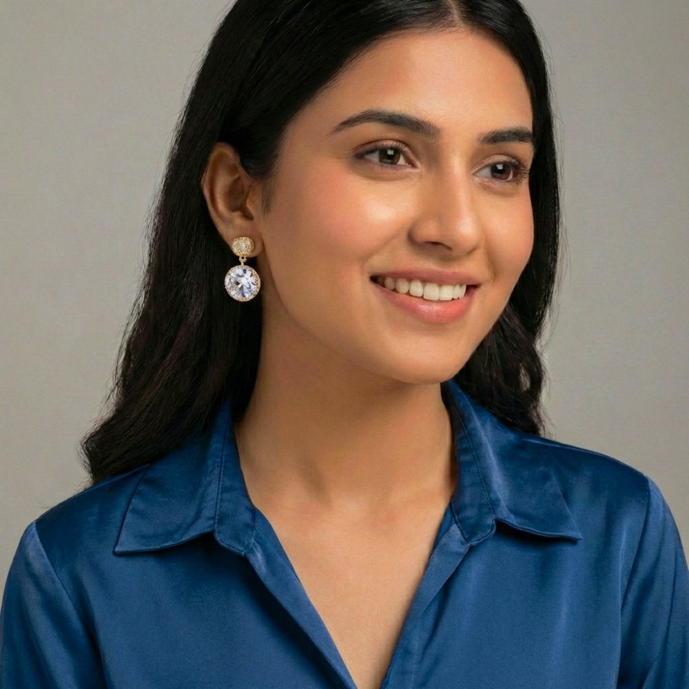 Zirconia Stone Drop Earrings – মহিলাদের পার্টি, ফ্যাশন ও বিয়ের জন্য স্টাইলিশ জিরকোনিয়া স্টোন ড্রপ ইয়াররিং