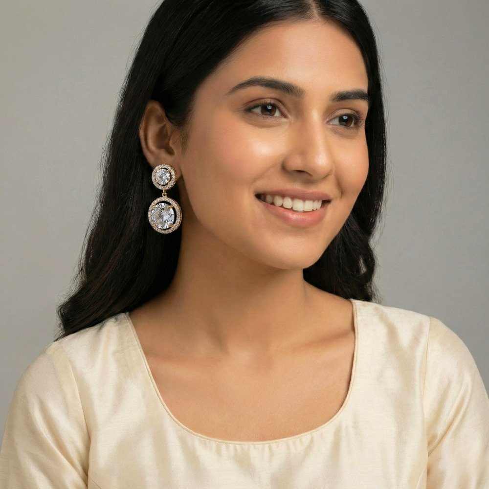 American Diamond Earrings – মহিলাদের পার্টি, ফ্যাশন ও বিয়ের জন্য স্টাইলিশ আমেরিকান ডায়মন্ড ইয়াররিং