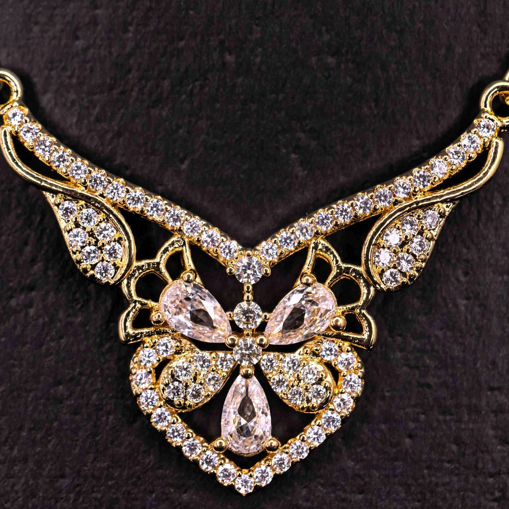 Necklace Floral Design with Earrings – মহিলাদের পার্টি ও বিয়ের জন্য স্টাইলিশ ফ্লোরাল জুয়েলারি - Image 2