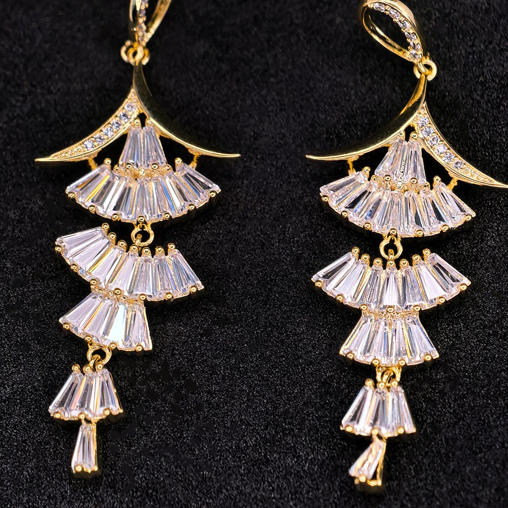 Multi-Layer Triangle Dangle Earrings for Women | মহিলাদের পার্টি ও ফ্যাশন জন্য স্টাইলিশ মাল্টি-লেয়ার ট্রায়াঙ্গেল ইয়াররিং - Image 4