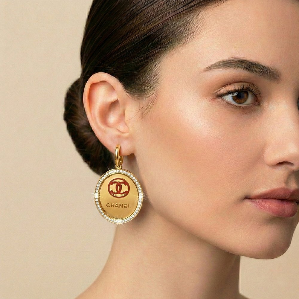 Gold Plated Earrings Green Color – মহিলাদের জন্য প্রিমিয়াম স্টেইনলেস স্টিল গ্রিন এনামেল ইয়ারিং