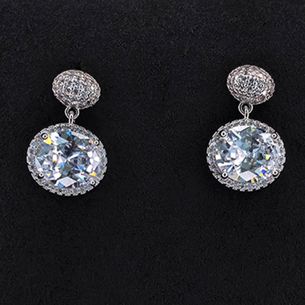 Zirconia Stone Drop Earrings – মহিলাদের পার্টি, ফ্যাশন ও বিয়ের জন্য স্টাইলিশ জিরকোনিয়া স্টোন ড্রপ ইয়াররিং - Image 6