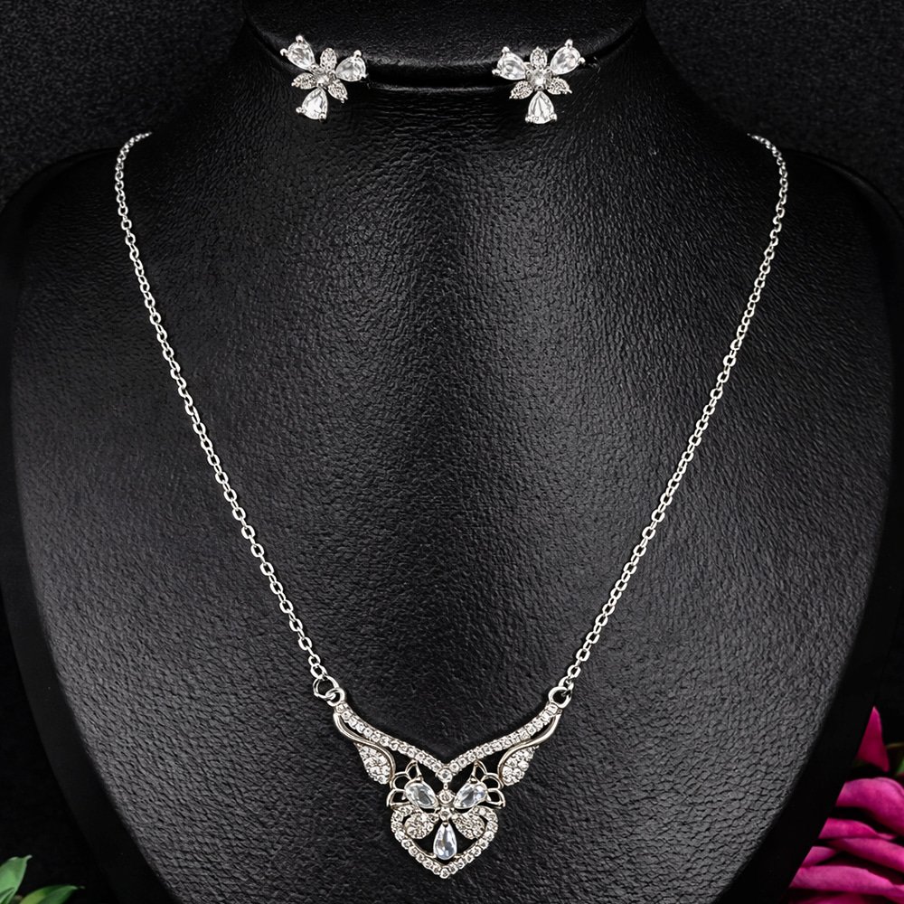 Necklace Floral Design with Earrings – মহিলাদের পার্টি ও বিয়ের জন্য স্টাইলিশ ফ্লোরাল জুয়েলারি - Image 4