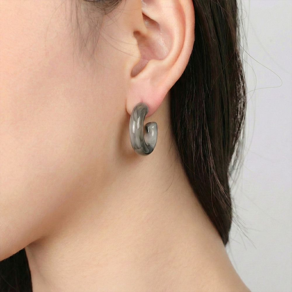 Six pair multi-design earring combo with studs and hoops for women
