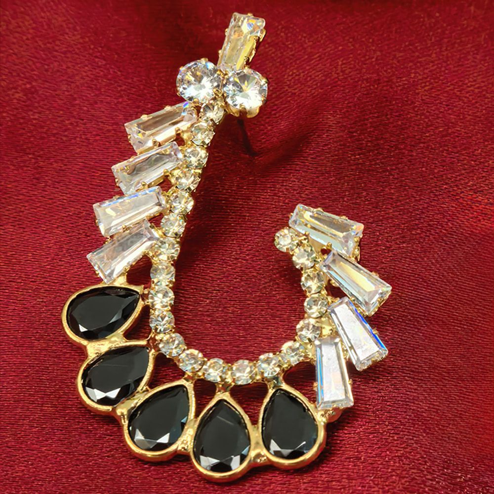 Pink, Multi-Color, Ment, and Black Tear Drop Shape Earrings with White Stone মহিলাদের জন্য রাজকীয় টিয়ার ড্রপ ও ক্রিস্টাল ইয়াররিং কালেকশন - Image 4