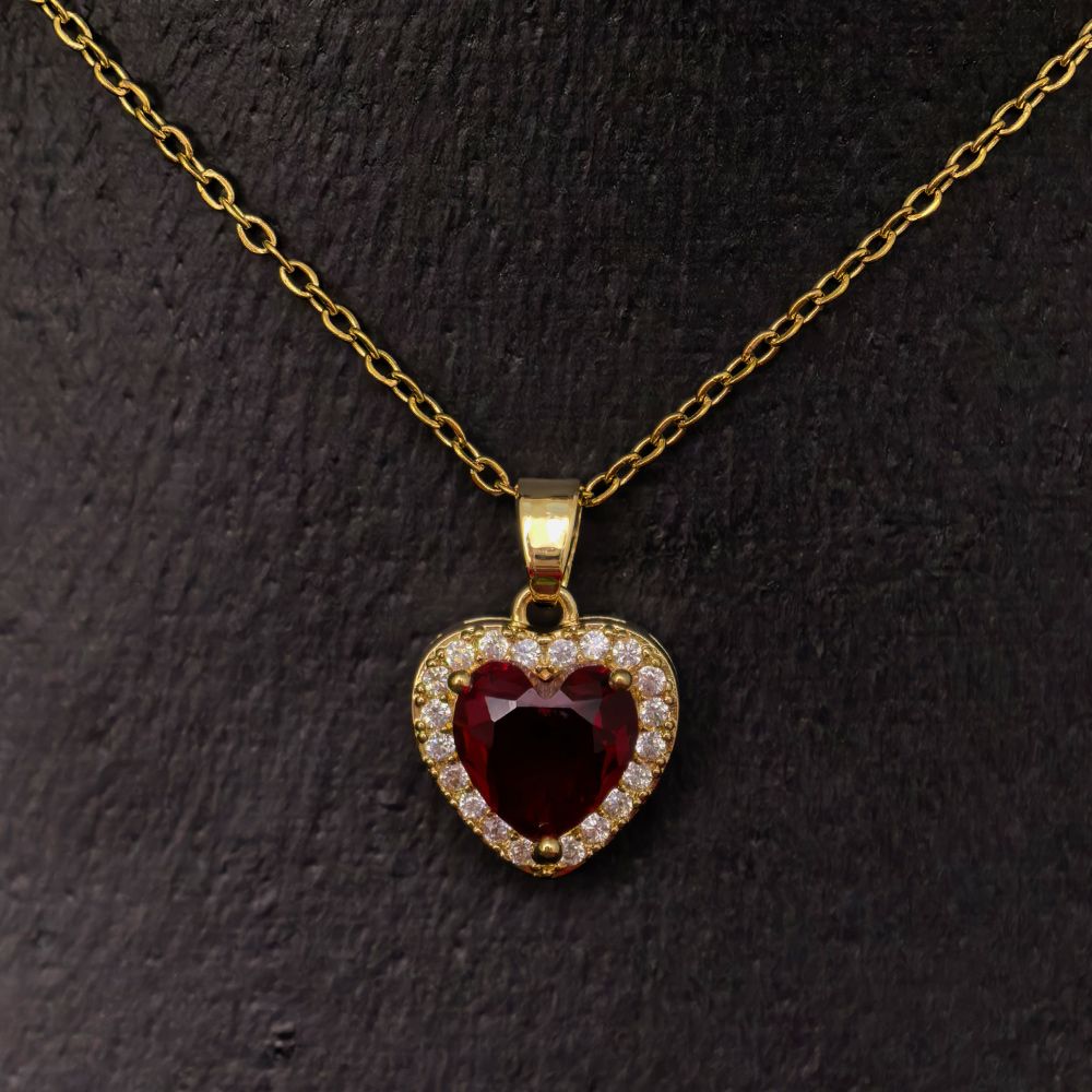 Heart Shape Stone Fashion Necklace Set For Women – মহিলাদের জন্য রোমান্টিক হার্ট শেপ স্টোনে তৈরি আকর্ষণীয় ফ্যাশন নেকলেস সেট - Image 11