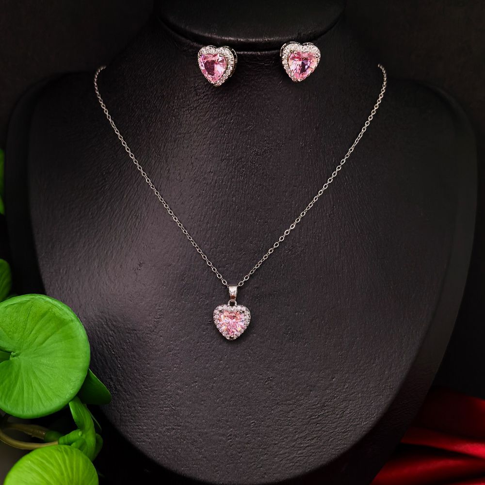 Heart Shape Stone Fashion Necklace Set For Women – মহিলাদের জন্য রোমান্টিক হার্ট শেপ স্টোনে তৈরি আকর্ষণীয় ফ্যাশন নেকলেস সেট - Image 15