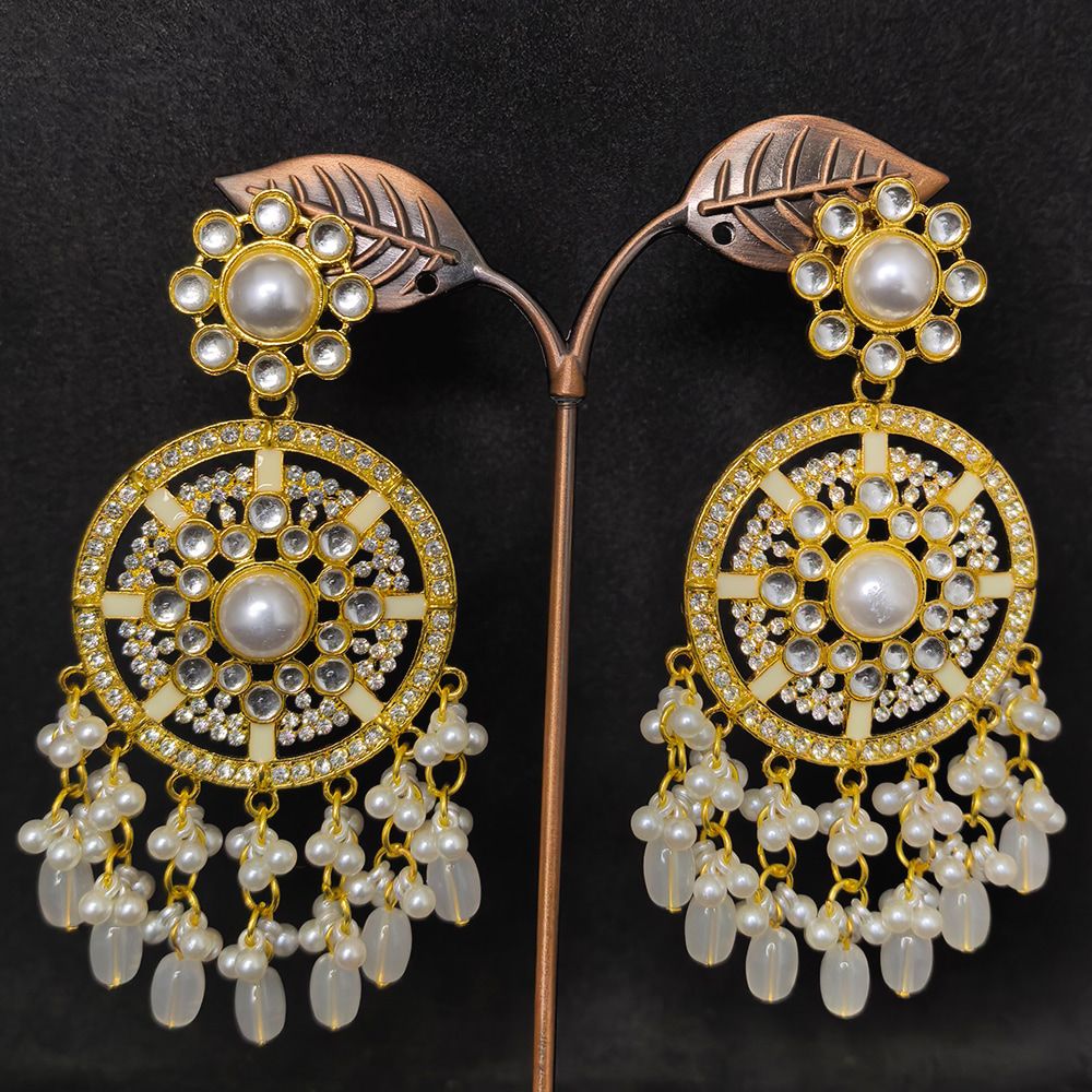 Gold plated kundan traditional earrings – মহিলাদের জন্য রাজকীয় চাঁদবালি ও ট্র্যাডিশনাল ইয়াররিং - Image 10