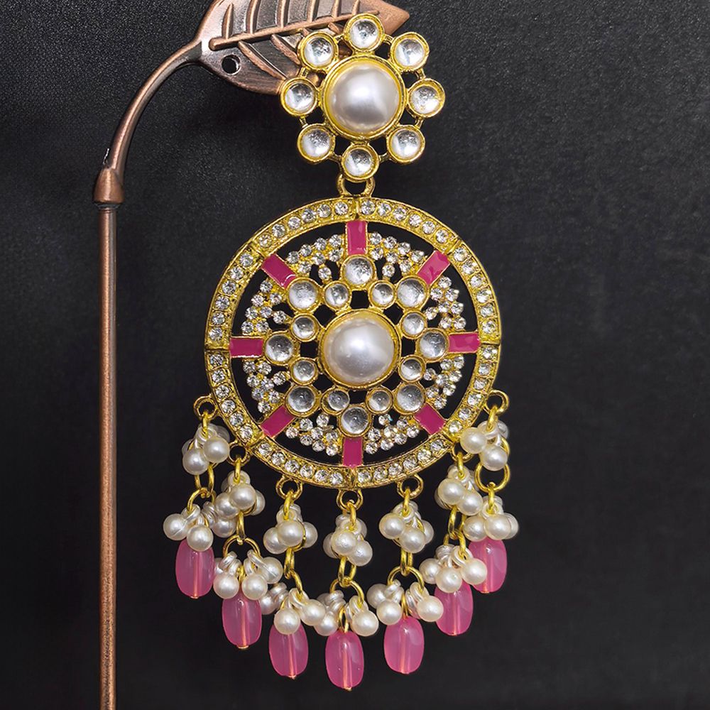 Gold plated kundan traditional earrings – মহিলাদের জন্য রাজকীয় চাঁদবালি ও ট্র্যাডিশনাল ইয়াররিং - Image 5