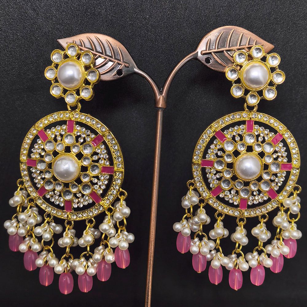 Gold plated kundan traditional earrings – মহিলাদের জন্য রাজকীয় চাঁদবালি ও ট্র্যাডিশনাল ইয়াররিং - Image 4