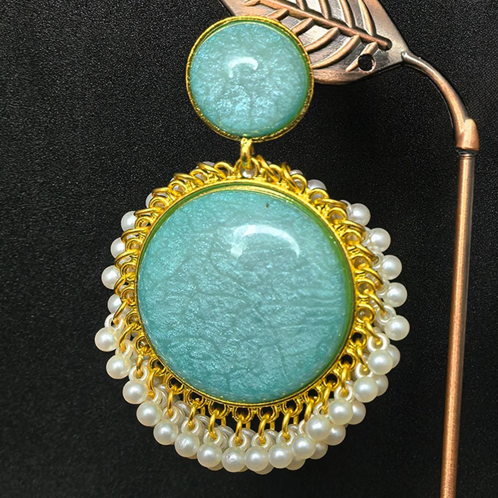 Gold plated kundan traditional earrings – মহিলাদের জন্য রাজকীয় কুন্দন ও পার্ল চ্যান্ডেলিয়ার ইয়াররিং - Image 15