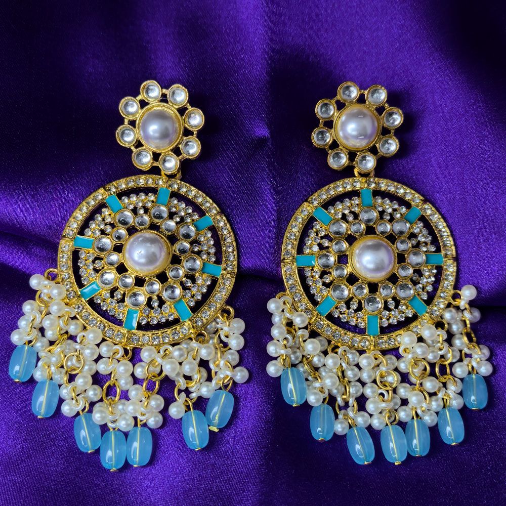 Gold plated kundan traditional earrings – মহিলাদের জন্য রাজকীয় চাঁদবালি ও ট্র্যাডিশনাল ইয়াররিং - Image 7