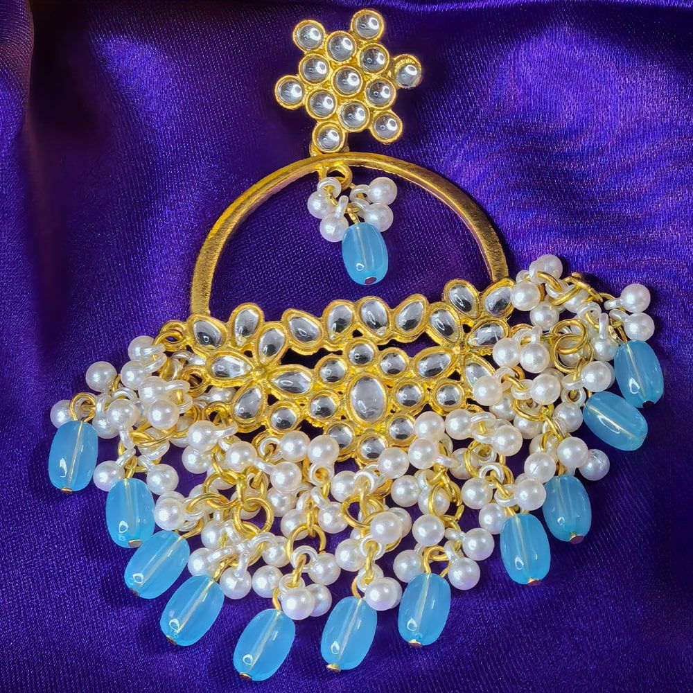 Gold-plated fashion stud earrings – মহিলাদের জন্য কুন্দন স্টাইল চ্যান্ডেলিয়ার ইয়াররিং - Image 15