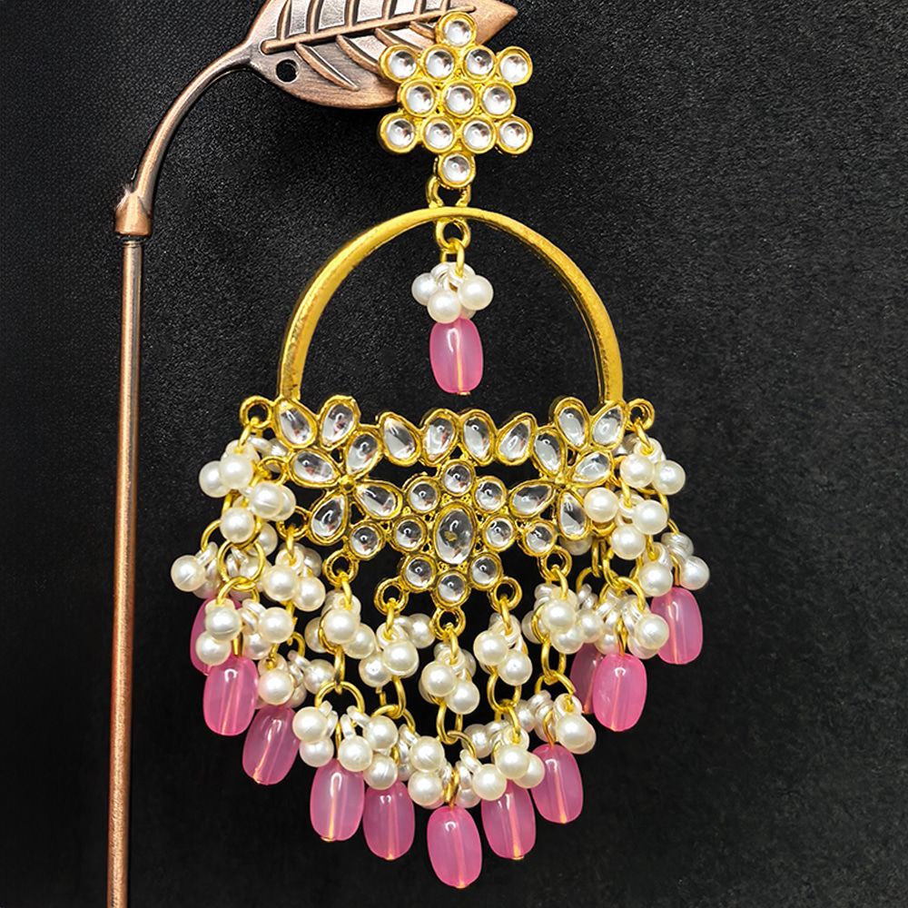 Gold-plated fashion stud earrings – মহিলাদের জন্য কুন্দন স্টাইল চ্যান্ডেলিয়ার ইয়াররিং - Image 10