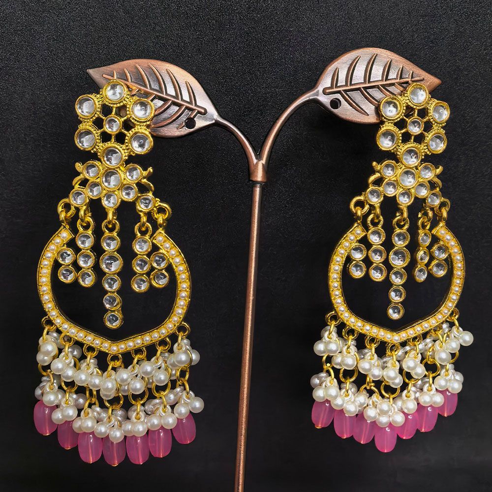Kundan jhumka earrings with pearls – মহিলাদের জন্য রাজকীয় কুন্দন ও পার্ল লেয়ারড ঝুমকা