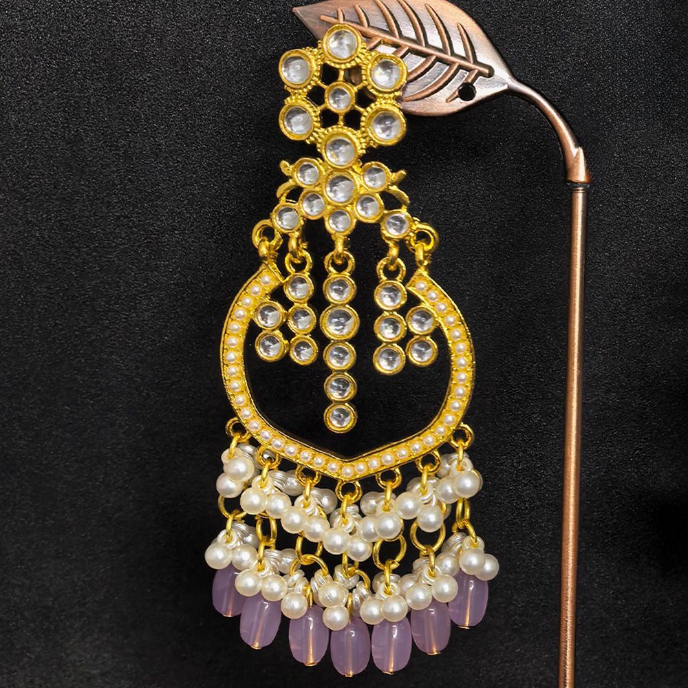 Kundan jhumka earrings with pearls – মহিলাদের জন্য রাজকীয় কুন্দন ও পার্ল লেয়ারড ঝুমকা - Image 15