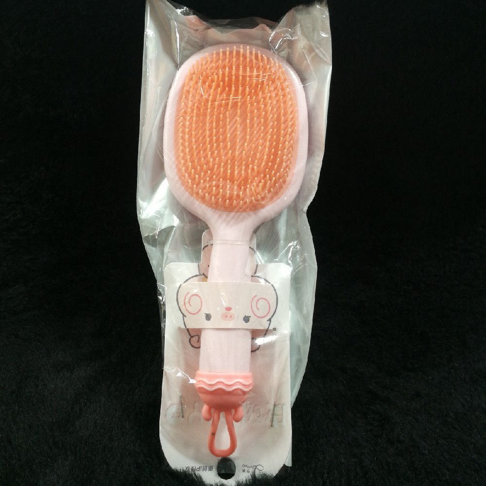 Pink and Orange Plastic Hair Brush for Gentle Styling - Women