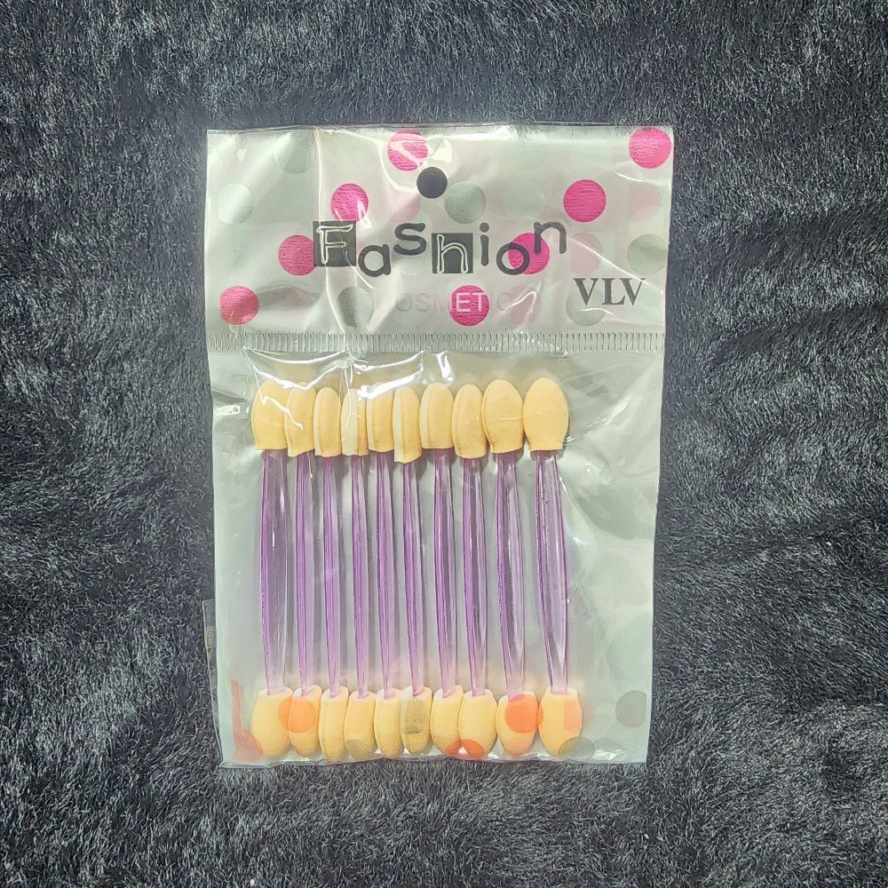 Double Ended Eyeshadow Applicators – Beige, Purple & Pink Foam & Plastic Set