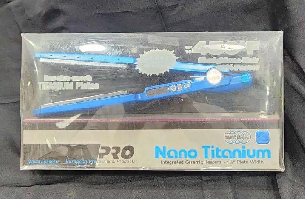 Nano Titanium PRO Hair Straightener with Blue White Pink Finish