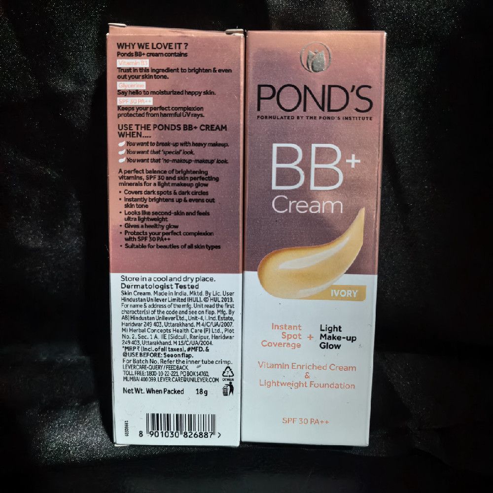 Pond's BB+ Cream Ivory Spot Coverage Light Glow Vitamin Enriched