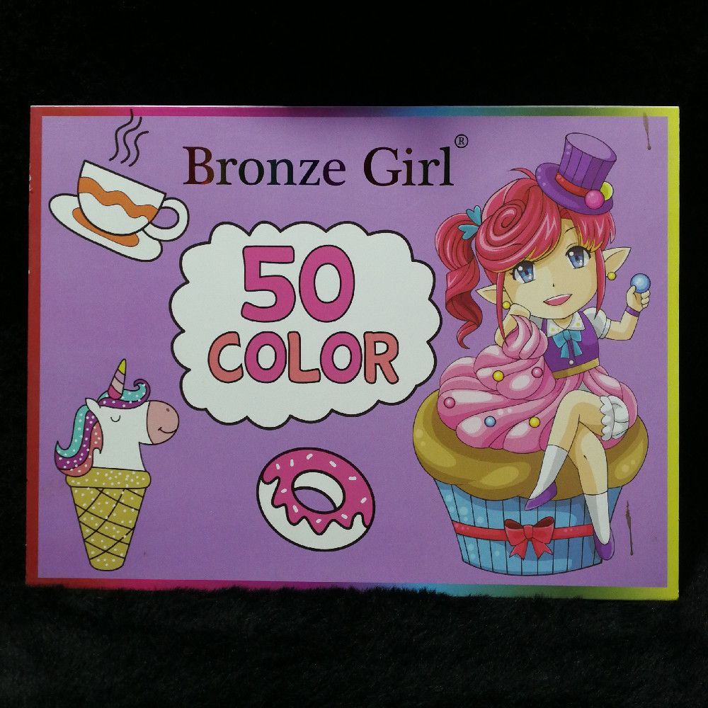 Bronze Girl 50 Color Makeup Palette Cardboard Palette
