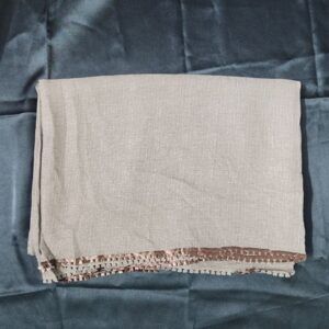 Beige and Brown Textured Plain Fabric Shawl for Women Hijab Style