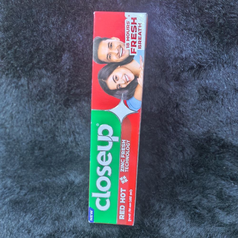 Closeup Red Hot Toothpaste With Zinc Fresh Technology New