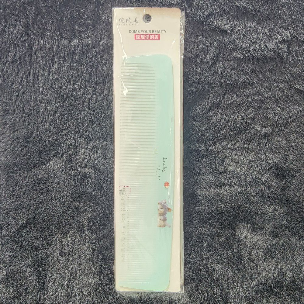 Mint Green & White Plastic Comb for Everyday Hair Styling Use