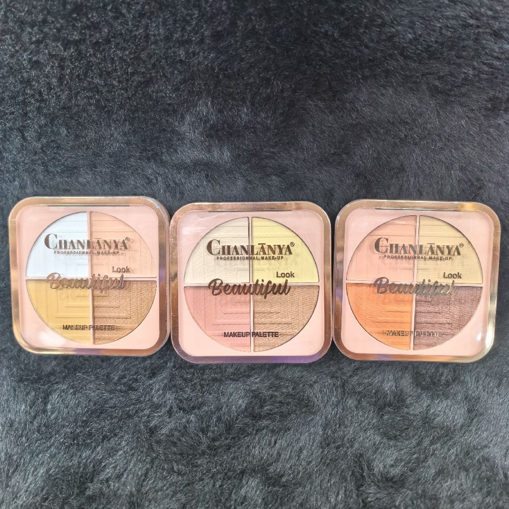 Chanlanya Professional Make Up Palette Geometric Plastic Pink Gold